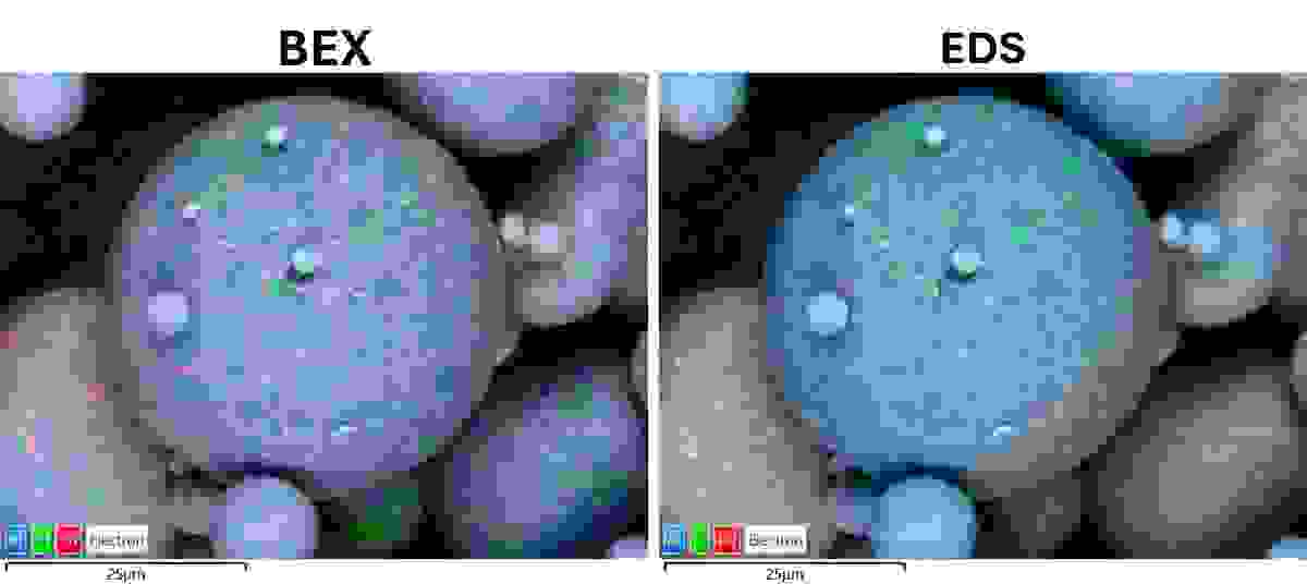 BEX reveals elements missed using EDS in metallic powder sample