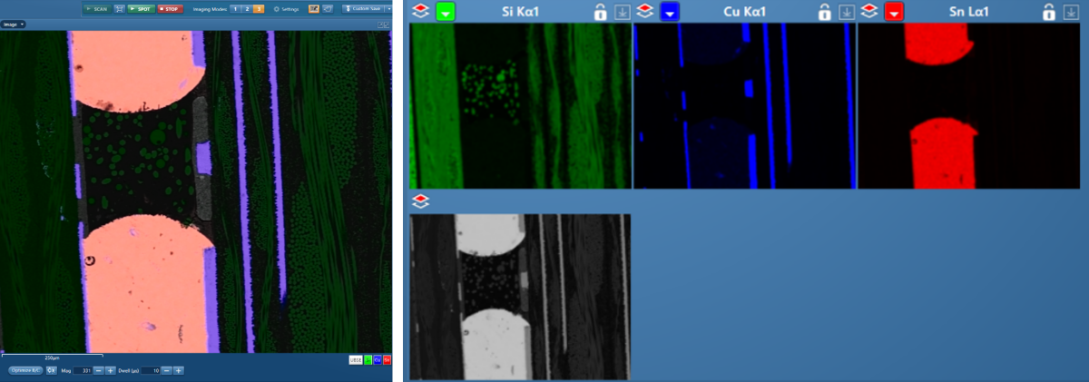 Single field layered BEX image of PCB