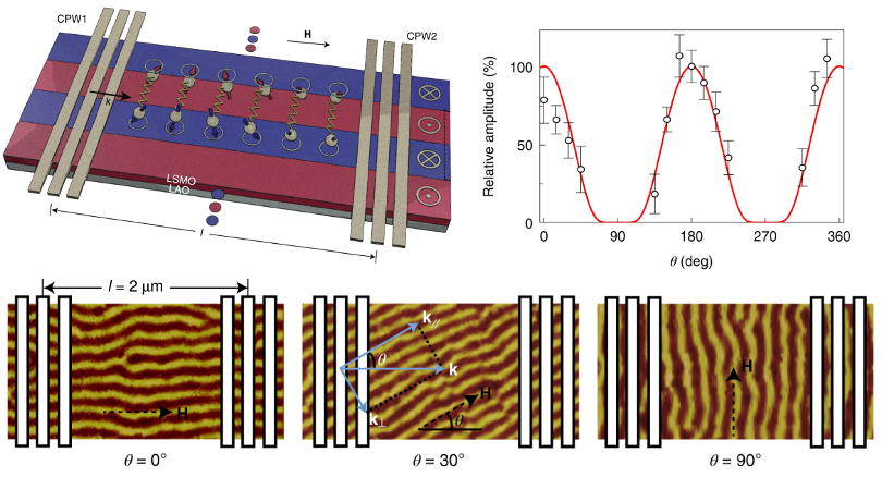 Antiferromagnetic Type Spin Wave Propagation In Periodic Nanodomains